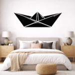 Chambre moderne avec décalcomanie origami