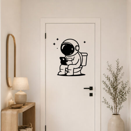 Sticker Astronaute WC Humoristique