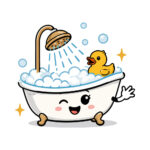 Sticker Baignoire Souriante Kawaii2
