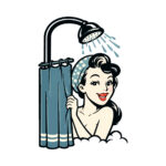Sticker Pin Up Salle de Bain Rétro2