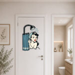 Sticker Pin Up Salle de Bain Rétro2