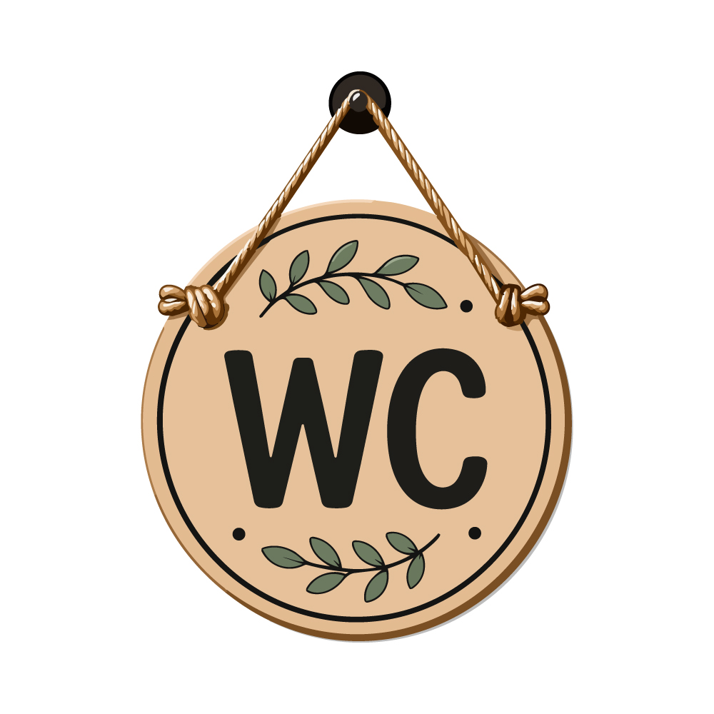 Sticker Plaque WC Bois Sticker Plaque WC Bois