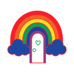 Sticker Porte Arc en Ciel2