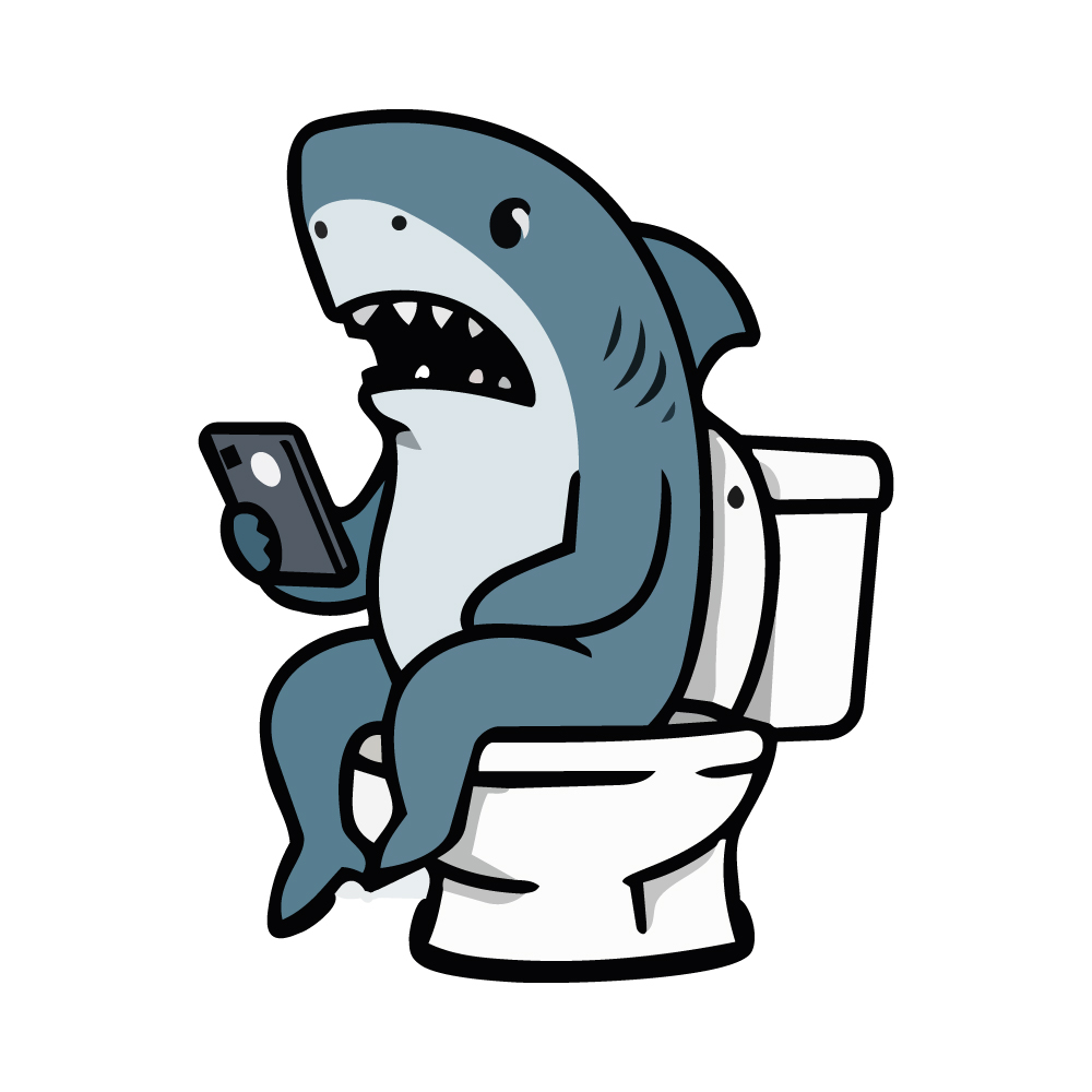 Sticker Requin Fun avec Smartphone Sticker Requin Fun avec Smartphone
