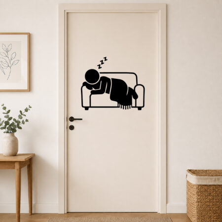 Sticker Salon Humour Sieste Canapé
