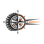 Sticker Boussole et Pneu Tout Terrain