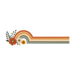 Sticker fleurs et arc en ciel