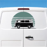 Sticker Van Vintage Coucher de Soleil